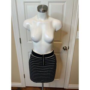 rag & bone Black Ecru Striped Reagan Knit Mini Skirt NWT,  Size XS